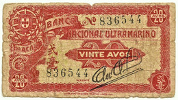 MACAU - 20 Avos - ND ( 1944 ) - Pick 20 - PORTUGAL - Macau