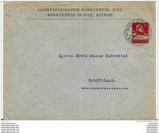 19-53 - Entier Postal Privé "Schweizerischer Bankverein Biel 1916" Attetnion Léger Pli Vertical - Ganzsachen