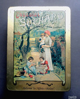 Ancienne Boîte Rétro En Metal Chocolat  SUCHARD -  Collection Les Affiches Suchard - Enfants Dans Un Jardin - Boîtes