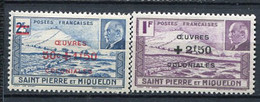 SPM- Yv. N° 312,313  *  Oeuvres Coloniales ¨Pétain  Cote 3,2 Euro   BE  2 Scans - Unused Stamps