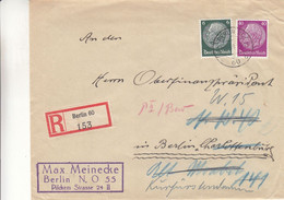 Allemagne - Empire - Lettre Recom De 1939 ° - Oblit Berlin - Exp Vers Berlin - - Briefe U. Dokumente