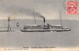 Genève - Le Port -Bateau Salon - Départ De La Suisse - Ed. Charnaux Frères - GE Genf