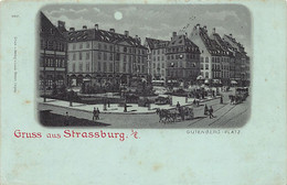 Strasbourg - Place Gutenberg - Carte à La Lune - Gütenbergplatz - Ed. Louis Glaser, Leipzig - Strasbourg