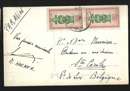 Congo Belge Paire Du 2,5 Sur Carte - Cartas & Documentos