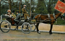 Paris * N°28 * Les Femmes Cocher , Réplique à Watteau , L'embarquement Pour Cythère * Attelage Cheval Métier Femme - Autres & Non Classés