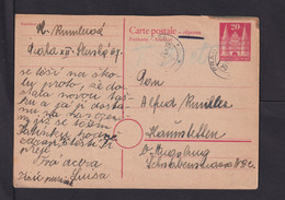 1950 - 20 Pf. ANTWORT-Ganzsache (P 5A) Ab PRAHA Nach Haunstetten Bei Augsburg - Bizone