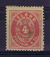 Iceland: 1873 Mi Nr 3A MH/*, Mit Falz, Avec Charnière  14*13,5 Perfo Fold/spot - Unused Stamps