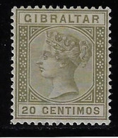 GIBRALTAR, 1895 20c MH(*) - Gibraltar