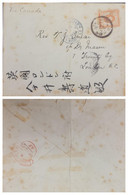 O) 1892 JAPAN, MEIJI CANCELLATION, IMPERIAL CREST, STAR AND KIRI BRANCHES, SCT 79 10s Brown Org, TO LONDON, VIA CANADA, - Brieven En Documenten