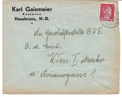 1860c: Brief Aus Dem III. Reich Für Heimatsammler, Greisslerei Gaismeier In Hausbrunn 3.X.1942 - Mistelbach