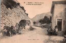 Dauphiné (Drôme - Route Du Vercors, Le Refuge Des Grands-Goulets, Diligence - Edition L. Blanc, Carte Non Circulée - Les Grands Goulets