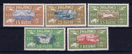 Iceland: 1930 Mi Nr 142 - 146 MH/*, Mit Falz, Avec Charnière 145 Has A Thin Spot - Nuevos