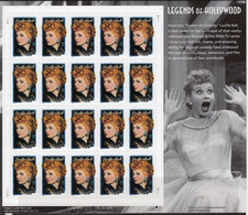 USA 2001 Legends Of Holywood, Lucille Ball Sheetlet Of 20, MNH, SG 3992 (USD) - Nuevos