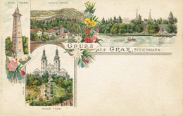 Gruss Aus Graz Steiermark Litho Schneider Uno Lux. Vien Precurseur - Graz