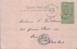 TUNISIE - STE MARIE DU ZIT - LE 7-2-1904 - SUPERBE CARTE INTERIEUR DU MARCHE POUR LES ETATS-UNIS - NEW-YORK. - Storia Postale