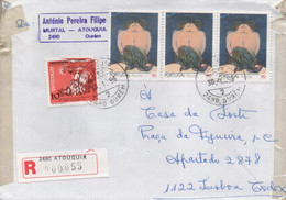 TIMBRES - STAMPS - LETTRE RECOMMANDÉE - PORTUGAL - PEINTURE DE ANTÓNIO DACOSTA ET NAVEGATEUR D. JOÃO DE CASTRO - Gravures