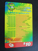 SINT MAARTEN PREPAID $10, - CARNIVAL 2007 SCHEDULE  TC CARD /TELCELL    VERY FINE USED CARD        ** 5788** - Antilles (Neérlandaises)