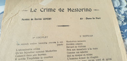 CHANSON FAITS DIVERS /LE CRIME DE MESTORINO / - Scores & Partitions