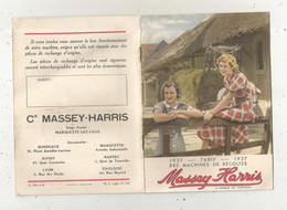 Publicité , 8 Pages , Machines De Récoltes MASSEY HARRIS,  ,Marquette Lez Lille , Tarif 1937,frais Fr 1.85 E - Werbung