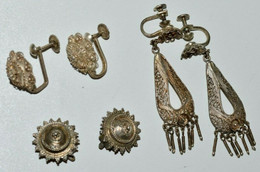 3 PAIRES De BOUCLES D'OREILLES AFRIQUE DU NORD 2 ARGENT & Clips Argentés Bijoux BIJOUX ETHNIQUES COLLECTION - Volksschmuck