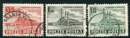 POLAND 1952  Jaworzno Power Station Used.  Michel 764-66 - Used Stamps
