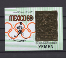 YEMEN 1968. Mi # Bl 143, CV €18, Golden Foil, Olympics - Ete 1968: Mexico
