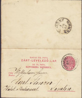 Hungary Ungarn Postal Stationery Ganzsache Kartenbrief BUDAPEST 1888 SOMLIN? - Cartes Postales