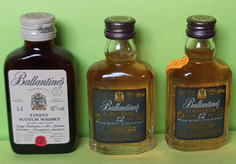 3 MIGNONNETTES - Whisky BALLANTINES -Apéritif Alcool Liqueur-Années 80 - Pour Collection Non Buvable /21 - Miniature