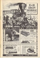 Catalogue E And H IRON HORSE 1962 December Digest Rivarossi Tenshodo GEM - Anglais