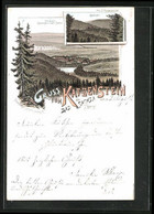 Vorläufer-Lithographie Bad Sachsa / Harz, 1895, Katzenstein Und Stadtpanorama - Bad Sachsa