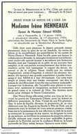 VESQUEVILLE ..-- Mme Irène HENNEAUX , épouse De Mr Edmond HOUBA , Née En 1896 , Décédée En 1954 . - Saint-Hubert