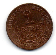 2 Centimes 1899 TTB - B. 2 Centesimi