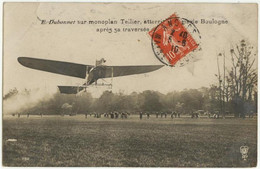 (62) 117, Boulogne, BF 750, E Dubonnet Sur Monoplan Tellier, Atterrissant Au Bois De Boulogne Après Sa Traversée, Voyagé - Aeronáutica - Aeropuerto