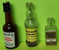 3 MIGNONNETTES - PETER HEERING Mure VELAY ERZEUGNIS -Apéritif Alcool Liqueur-Années 80 - Pour Collection Non Buvable /33 - Mignonnettes