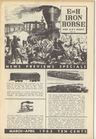 Catalogue E And H IRON HORSE 1963 March-April Digest Rivarossi Aristo-Craft - Anglais