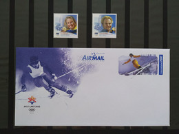 Australia Set & FDC 2002 Olympic Winter Games Salt Lake City Freeestyle Skiing Speed Skating MNH Medal Winner - Inverno2002: Salt Lake City