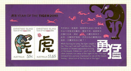 Australien / Christmas Island  2010  Mi.Nr. 654 / 655 , Year Of The Tiger - Sheet - Postfrisch / MNH / (**) - Christmas Island
