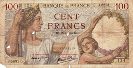 FRANCE 100 Francs 1940 G P-94 "free Shipping Via Regular Air Mail (buyer Risk)" - 100 F 1939-1942 ''Sully''