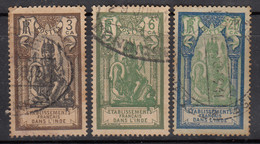 French India Used 1929, New Values Series, 3v Brahma, Hinduism, Snake, Reptile, - Used Stamps