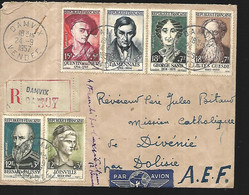 France  Lettre  Recommandée  Du    24 09 1952    De Damvix Pour  Dolisie ( Congo) Série HC Complète - Lettres & Documents