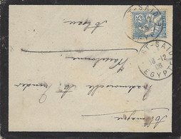 1904- Petit Enveloppe De Deuil Affr. 25 C Mouchon Y & T N°28 Oblit. PORT SAÏD / EGYPTE  Pour L'Alsace ( Allemande ) - Brieven En Documenten