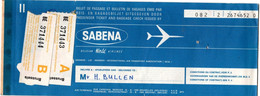 SABENA - Belgian World Airlines - Brussels - London - Brussels - 7 Mai 1973 + 2 Labels Sabena Valises. - Europe