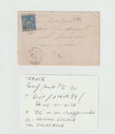 (WE645.51) Lettre Complet 1884 GIF (Seine-et-Oise) Cachet OL (Courcelle) - 1877-1920: Semi Modern Period