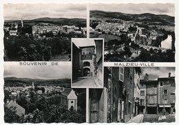 CPSM - MALZIEU-VILLE (Lozère) - Vues Multiples, Souvenir De... - Autres & Non Classés