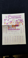 Grand CALENDRIER 1928 LA CONSTRUCTION MODERNE Revue D'Architecture PARIS  E RUMLER Illustration Félix JOBBE DUVAL - Grand Format : 1921-40