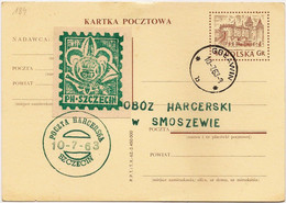 Poland Postal Card Cp 184a S.X.62 Stempel Goławin Poczta Harcerska  Scouting - Postwaardestukken