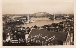 Delcampe - 493 – Real 1941 B&W Photo RPPC – Greetings From Sydney Australia – Harbour Bridge Houses – VG Condition - Stamp Postmark - Sydney