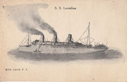 495 - S.S. Leviathan - Paquebot - Ocean Liner - Ship - Ed. Levick, N.Y. - Unused - VG Condition - 2 Scans - Steamers