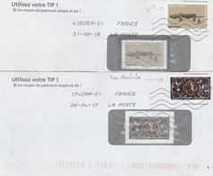 FRANCE  2 NON DENTELES RECENTS SUR LETTRES COMMERCIALES - Cartas & Documentos