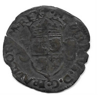 Douzain Du Dauphiné. Henri II, 1552. Fine Monnaie Fendue En Billon 2.2 Grammes, Superbe Patine (497) - 1547-1559 Henry II